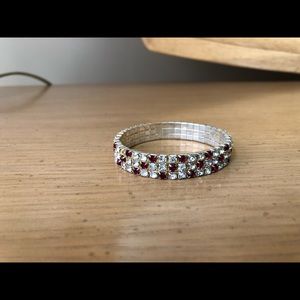 Gold and ruby costume jewelry bracelet